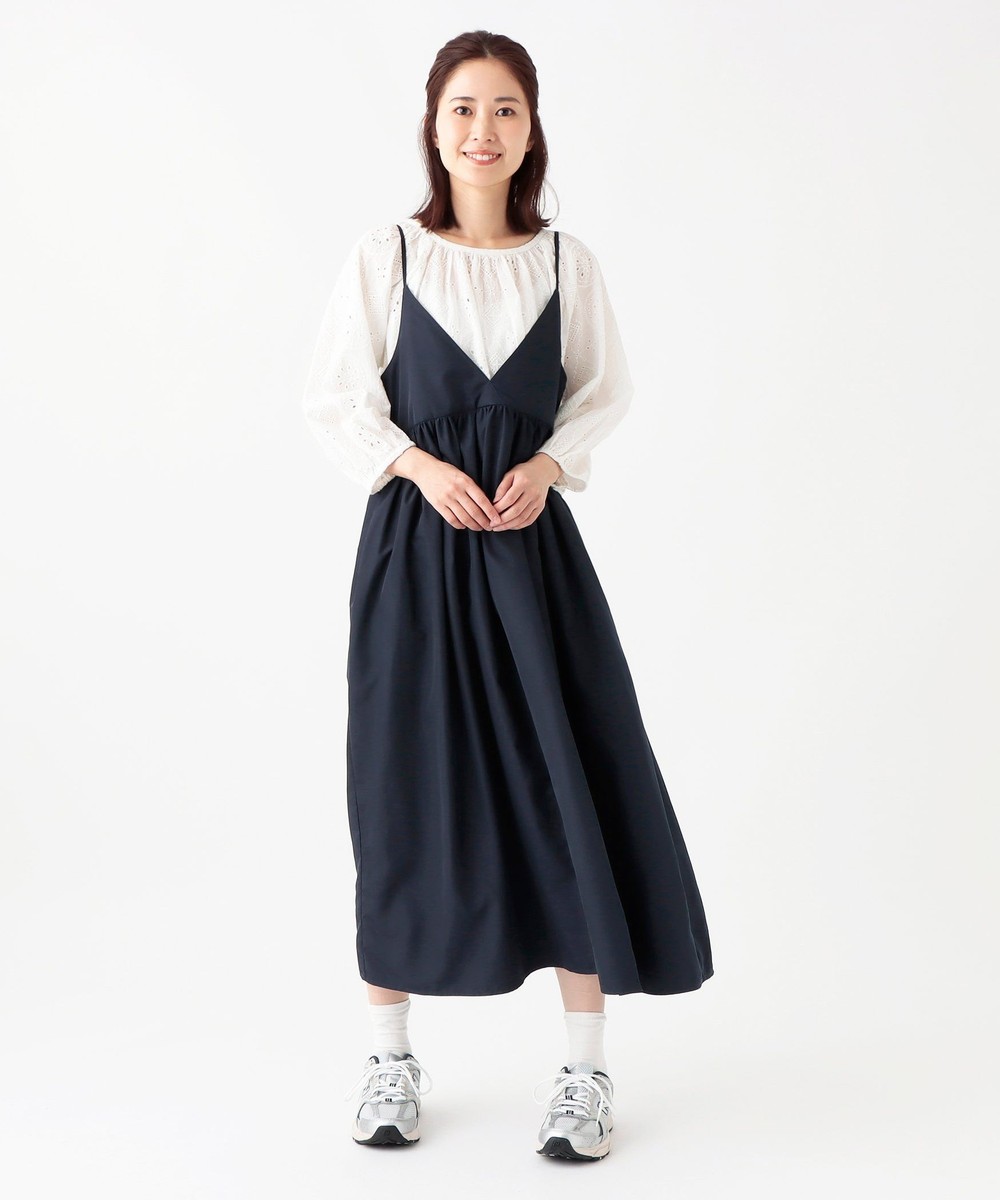 ワンピース タフタVネックキャミワンピース