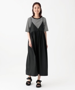タフタVネックキャミワンピース