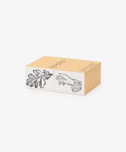 手と葉っぱスタンプ/gobe stamp