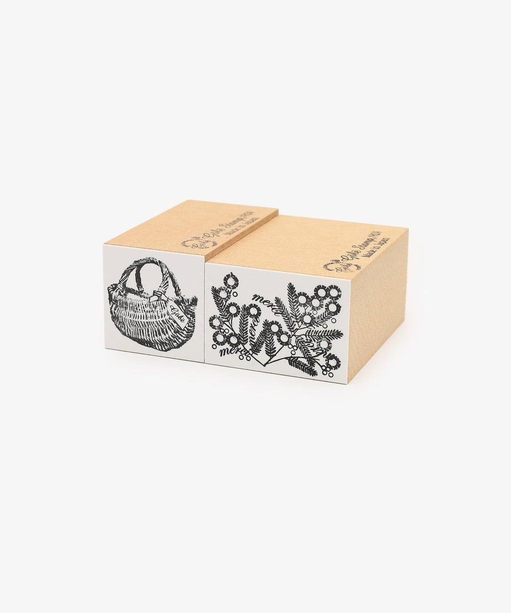 文房具・ステーショナリー小物 ミモザ&バスケットスタンプセット/gobe stamp