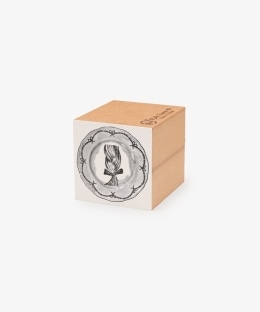 三つ編みスタンプ/お皿/gobe stamp