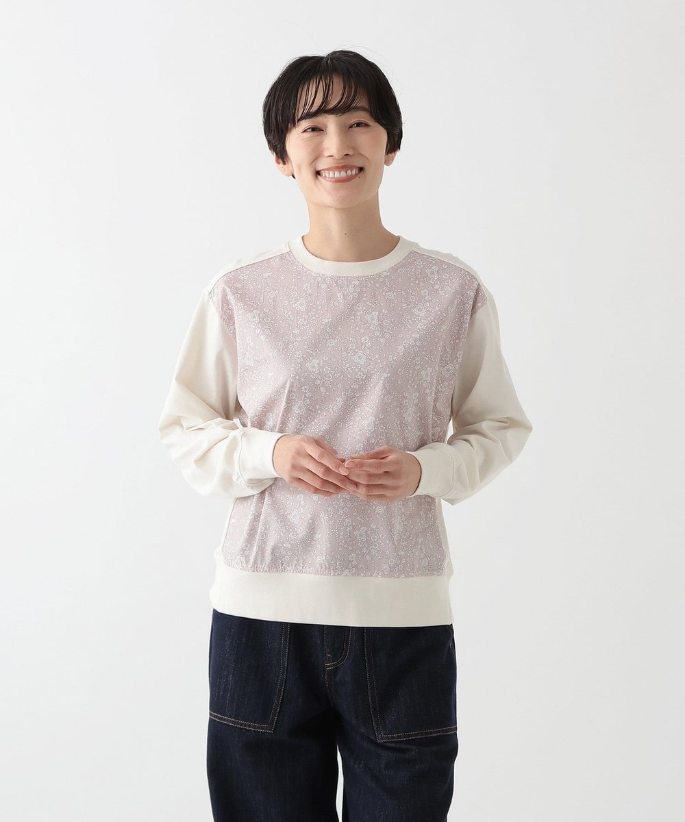 Tシャツ・カットソー 切替プルオーバー/リバティプリント