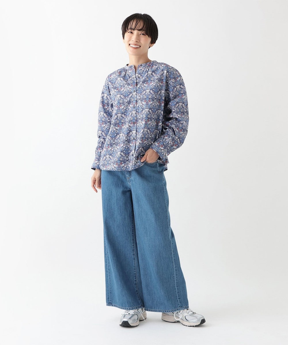 新品 アフタヌーンティー リバティ バンドカラーブラウス　カペル・フローレット バンドカラーブラウス/リバティプリント/PEANUTS | アフタヌーン