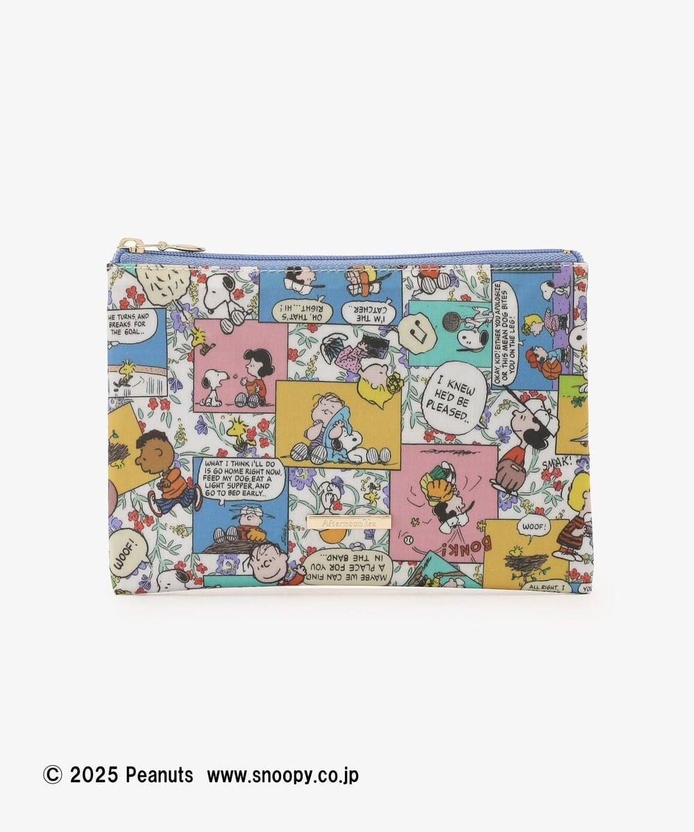 ポーチ・ティッシュポーチ・巾着 フラットポーチ/リバティプリント/PEANUTS