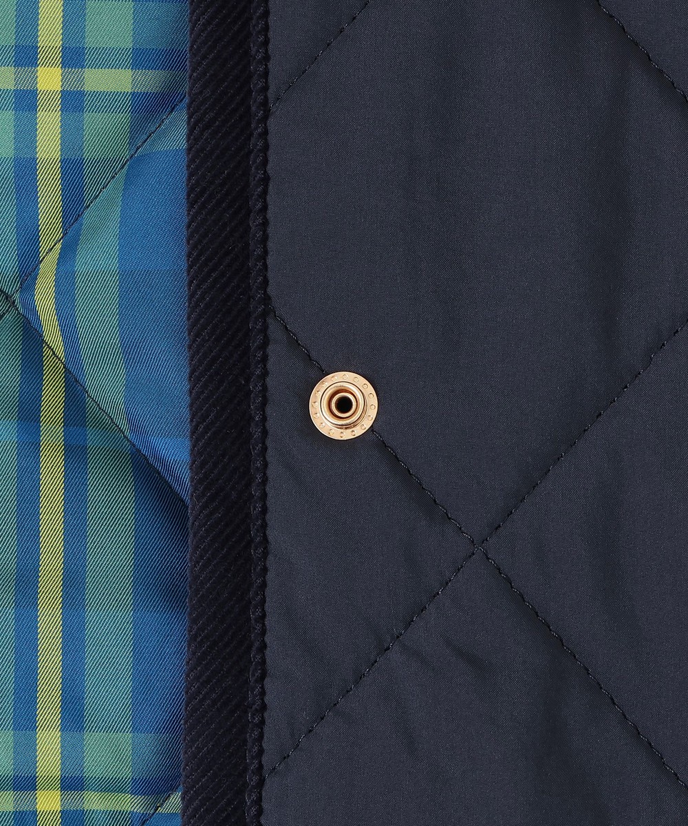 タータンチェック柄フード付きキルトロングコート/Afternoon Tea