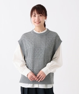 コットン透かし編みベスト