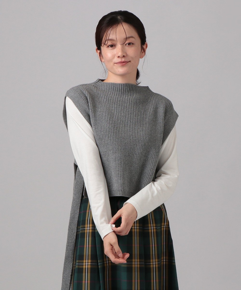 ニット ショートリボンベスト