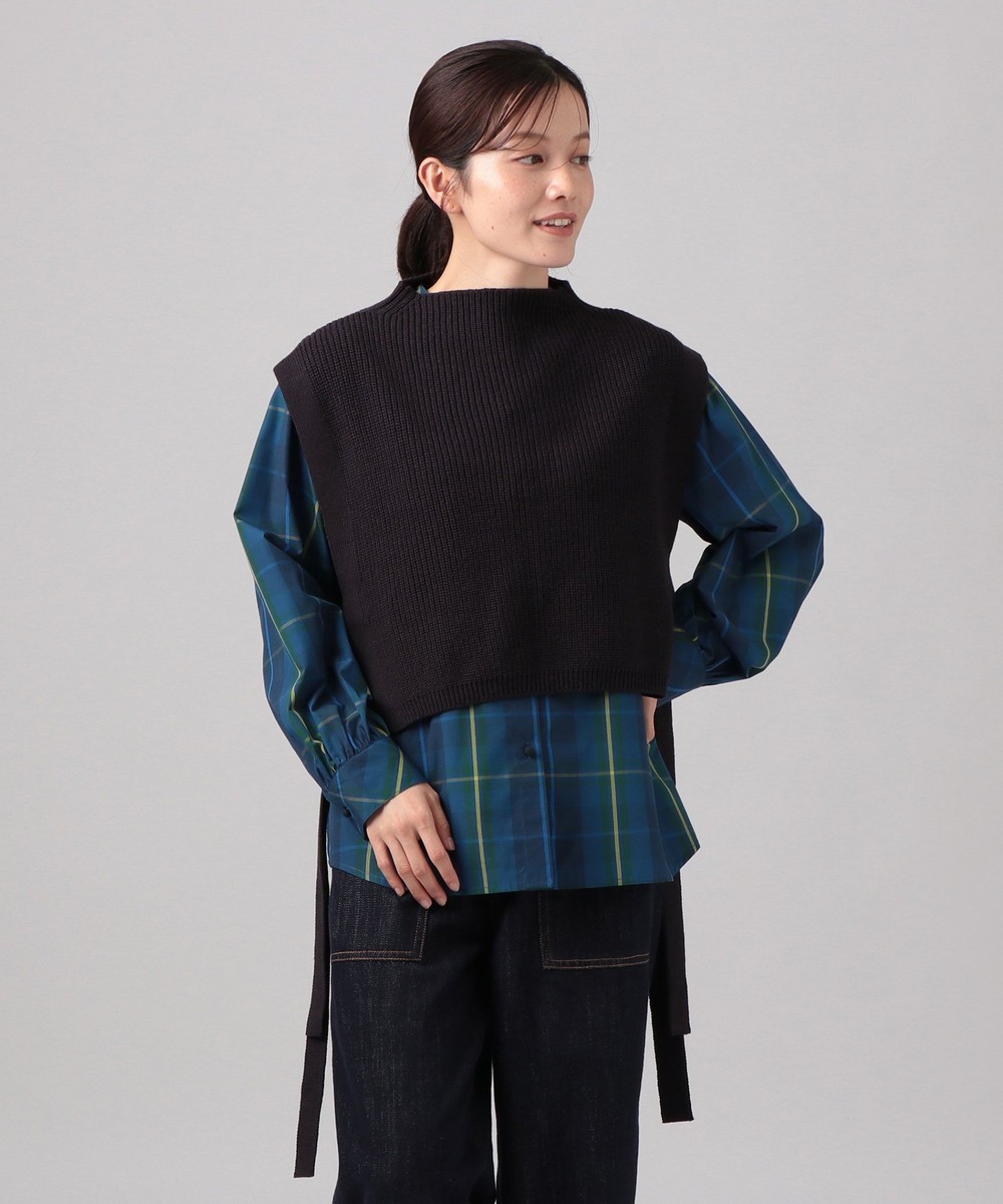 ニット ショートリボンベスト