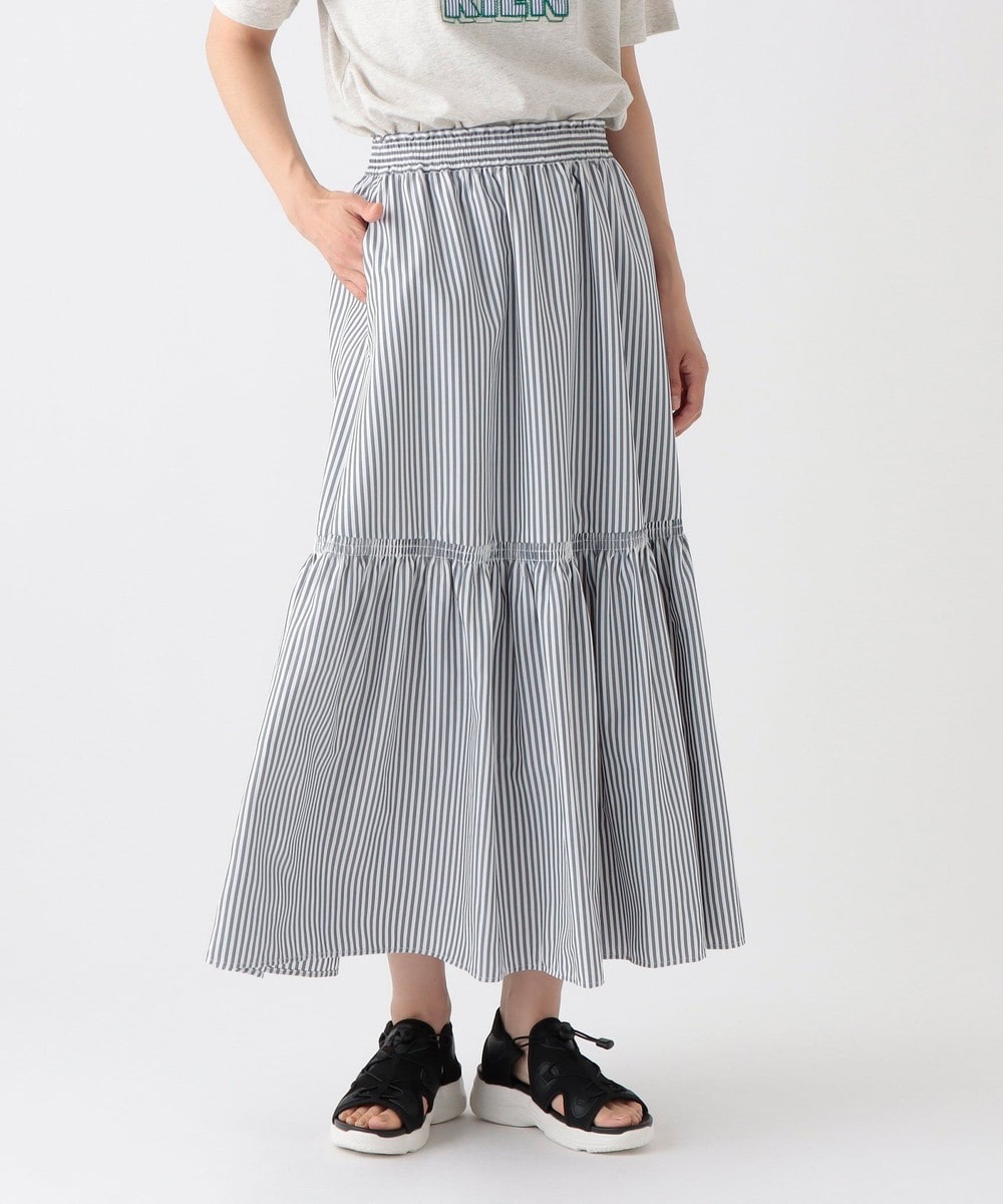 パンツ・スカート ストライプシャーリング切替スカート