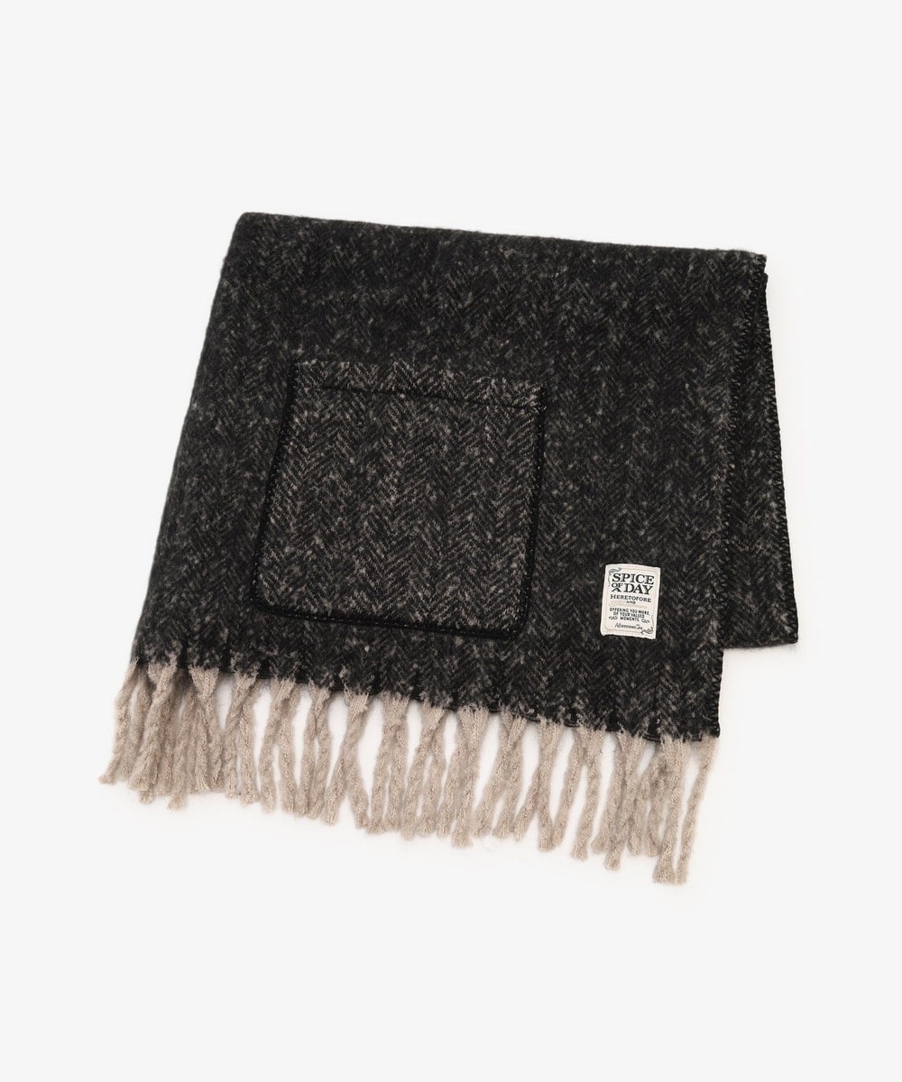 ブランケット・湯たんぽ ヘリンボーンポケット付きブランケット