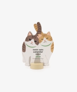 アニマルダイカットミニカレンダー/ツインズキャット