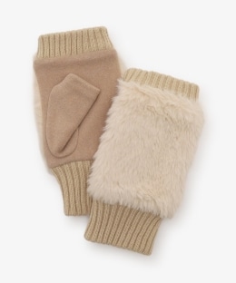 フェイクファー指なしグローブ