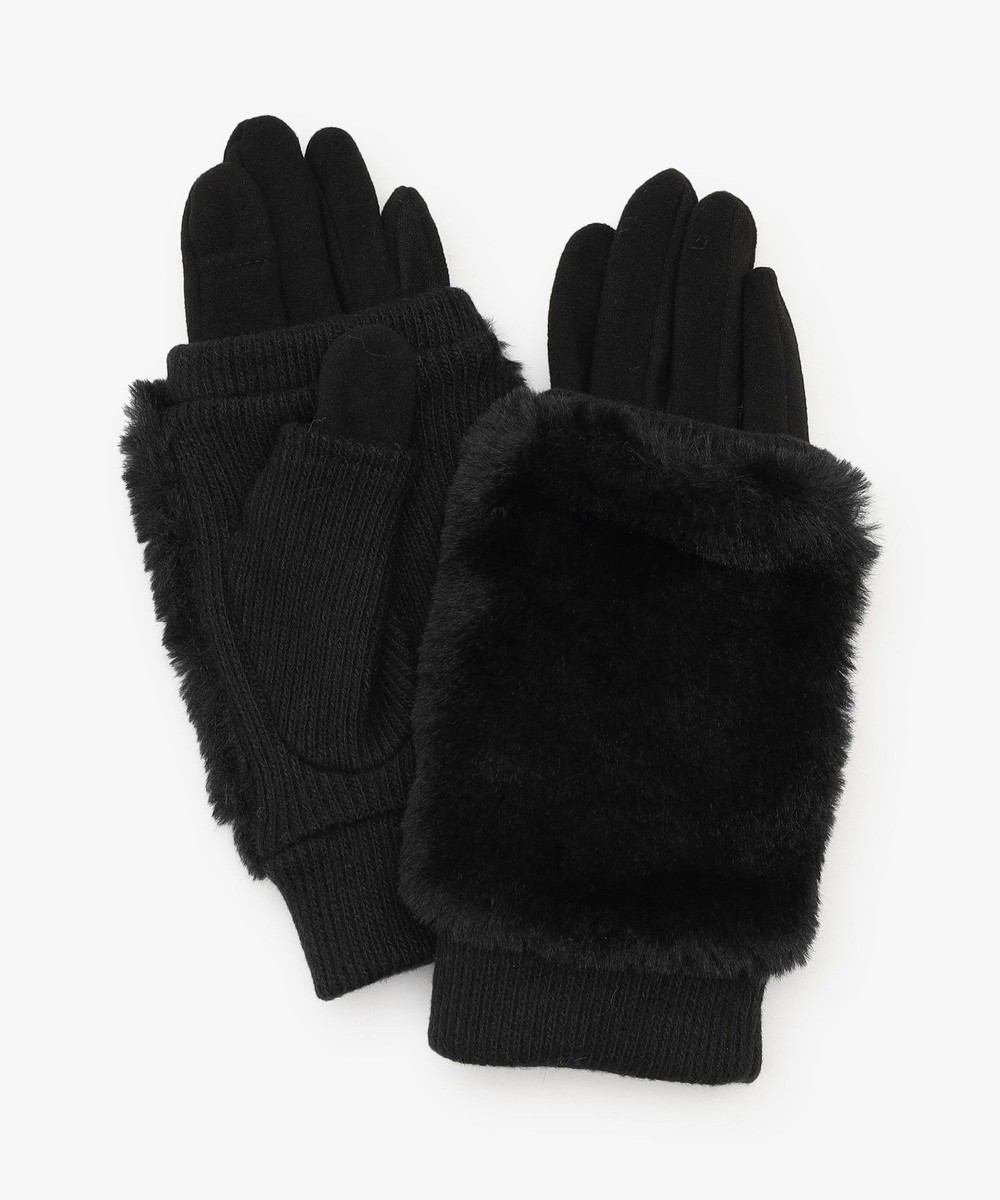 グローブ・手袋 3WAYフェイクファーグローブ