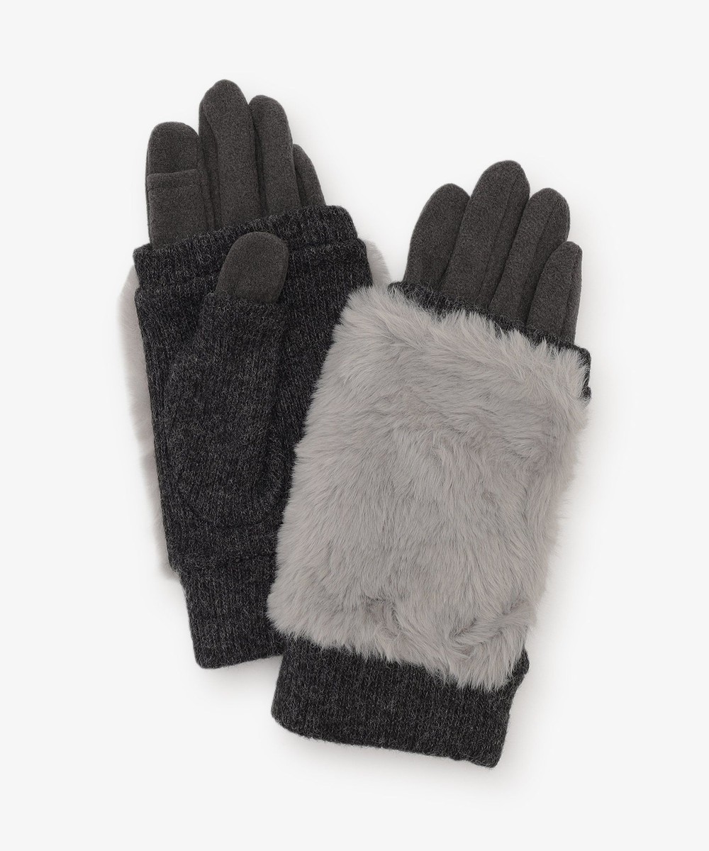 グローブ・手袋 3WAYフェイクファーグローブ