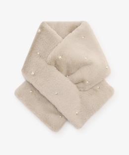 パール付きフェイクファーティペット