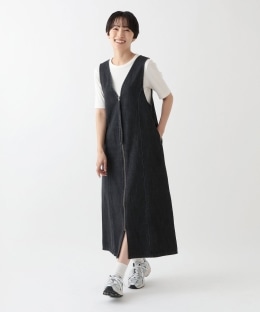 オーガビッツデニムフロントジップジャンパースカート