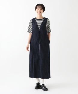 オーガビッツデニムフロントジップジャンパースカート