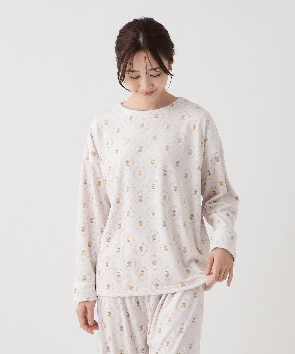 MALI RAJ ベージュ 太陽模様 パジャマセット ar* シルク100% ストライプ パジャマ セット | ベージュ – ar* | SILK