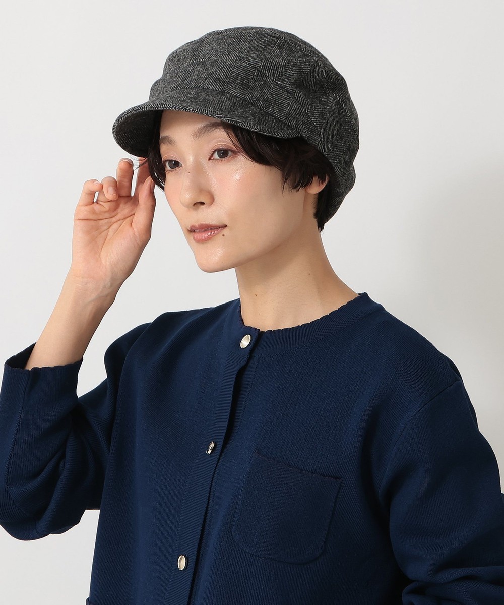 帽子 ヘリンボーンキャスケット