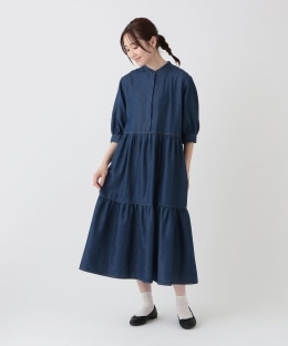 ライトデニム切替ワンピース