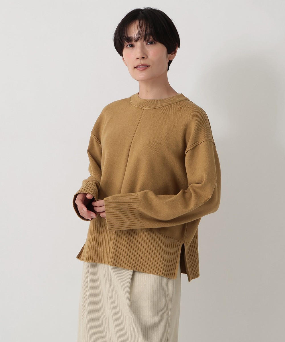 ニット フワフワスフレクルーネックプルオーバー
