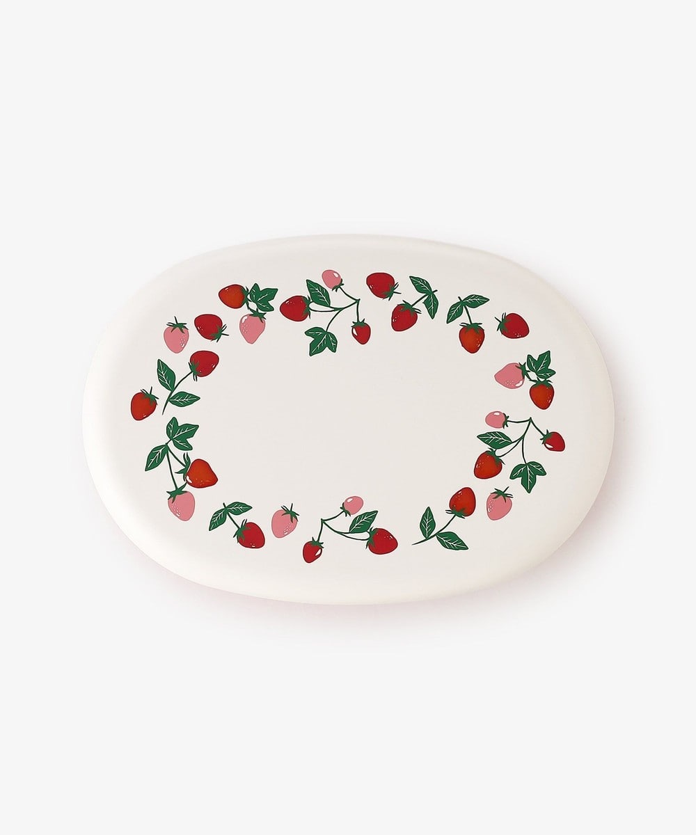 山中塗ストロベリー抗菌小判型ランチボックス | アフタヌーンティー