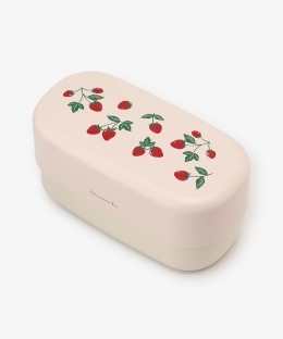 山中塗ストロベリー抗菌スリム型2段ランチボックス