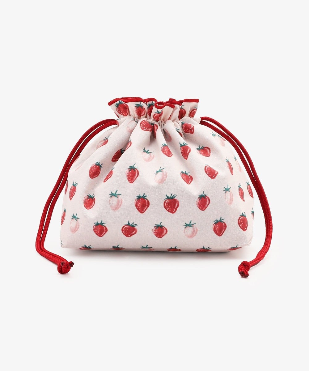 ランチバッグ・ボトルケース ストロベリー抗菌保冷巾着ランチバッグ
