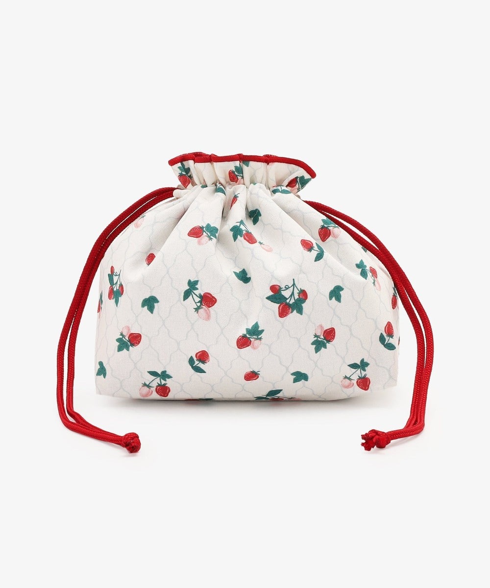 ランチバッグ・ボトルケース ストロベリー抗菌保冷巾着ランチバッグ