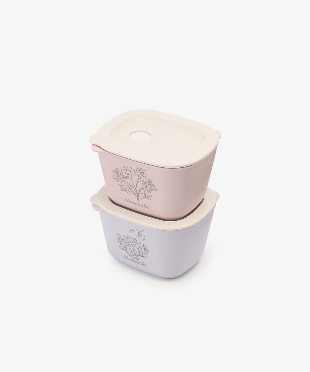 お弁当箱・ランチボックス フラワーアート抗菌スタッキング保存容器Sセット