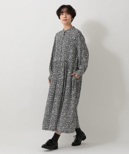 フラワー切替ギャザーワンピース