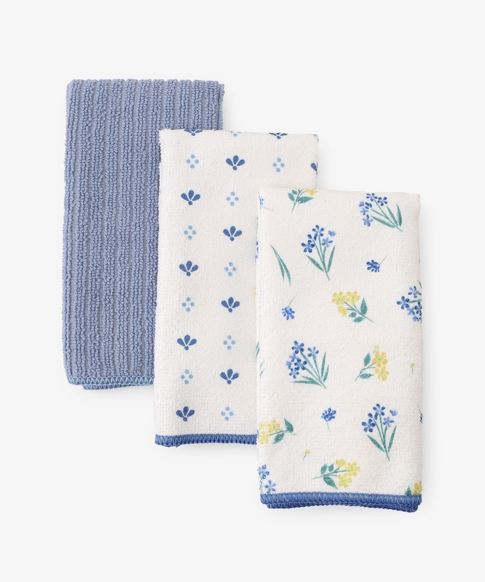 ふきん・スポンジ・ミトン フルールデュクールマイクロファイバークロス3枚セット