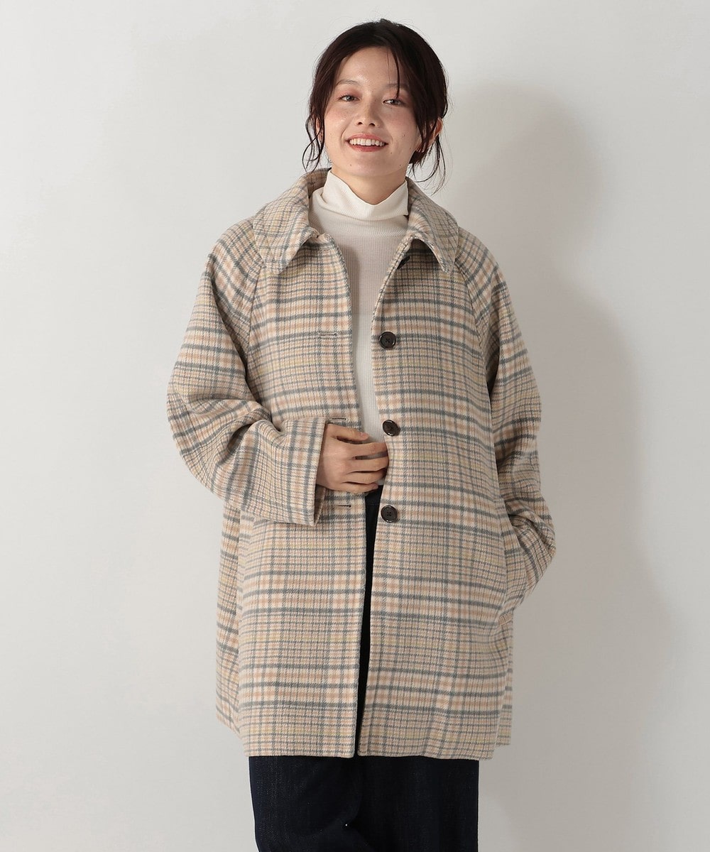 チェックステンカラーシャギーコート | アフタヌーンティー公式通販サイト