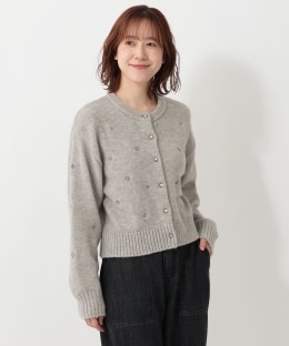 フラワー刺繍ショートカーディガン