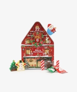 木製オーナメント付きハウスカレンダー缶