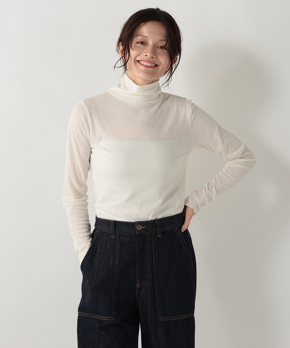 Tシャツ・カットソー シアーテレコタートルプルオーバー/吸湿発熱