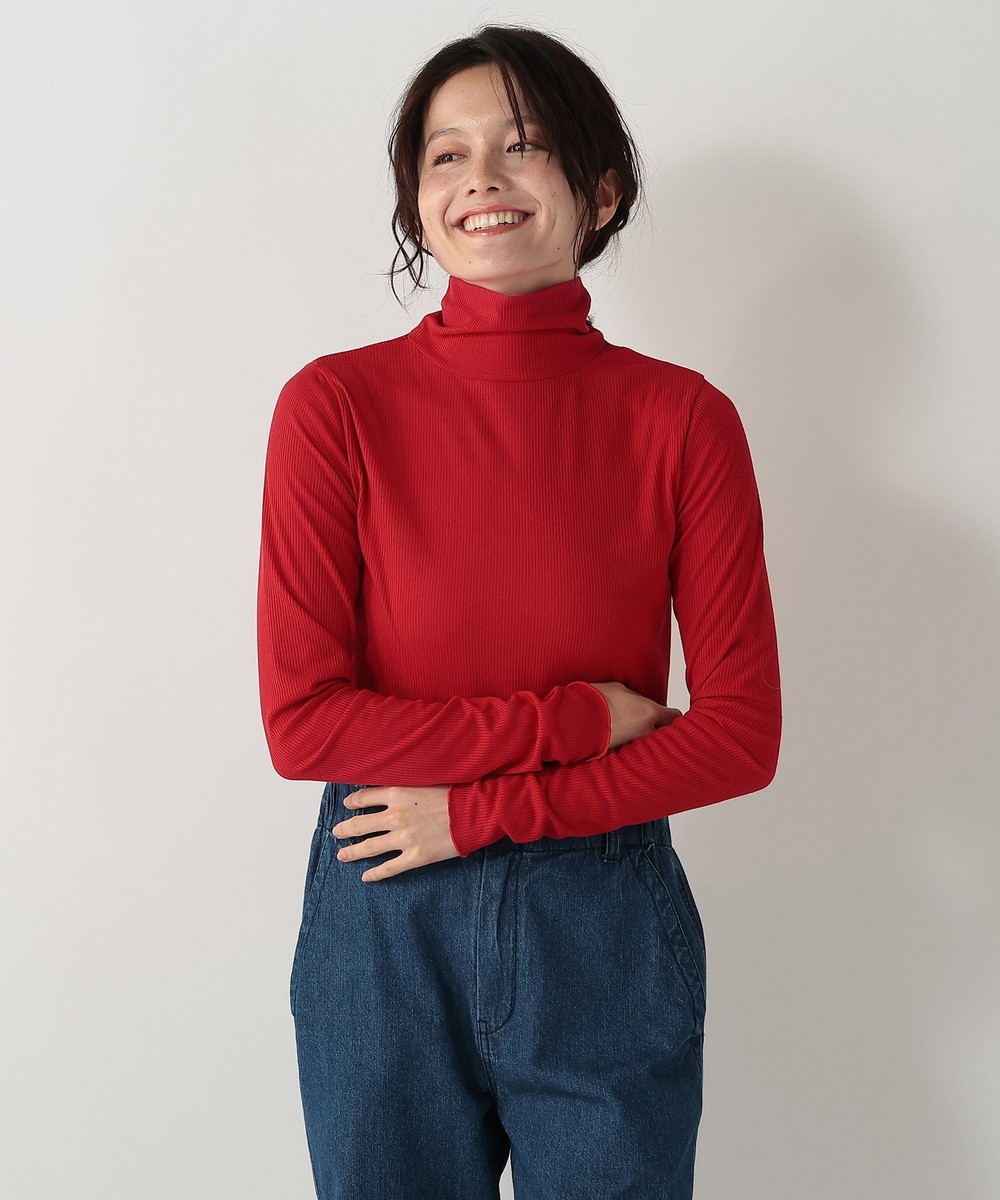 Tシャツ・カットソー シアーテレコタートルプルオーバー/吸湿発熱