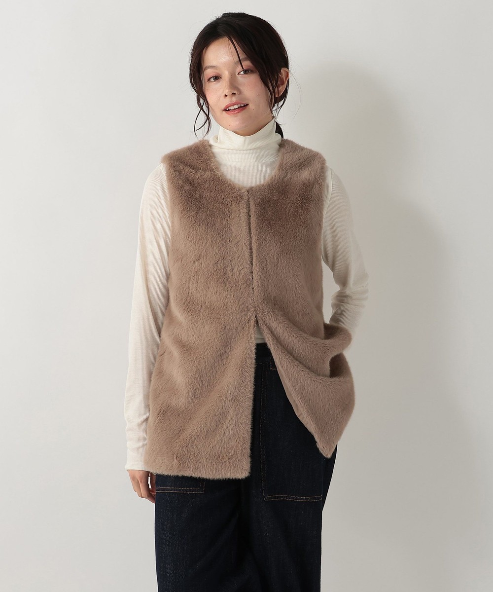 アウター フェイクファーミドルベスト