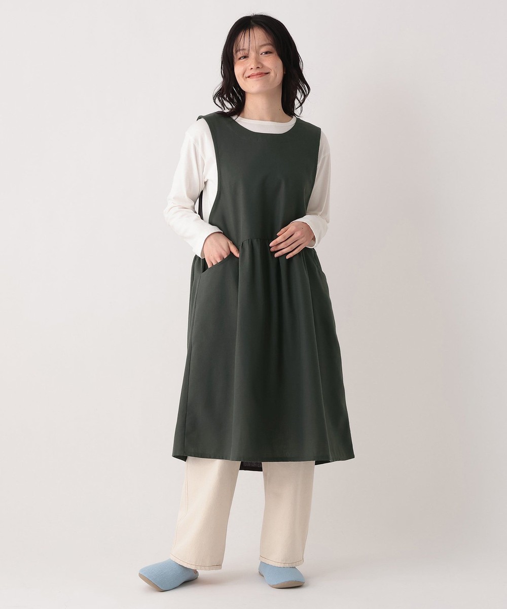 エプロン ヘリンボーンバックVネックエプロン