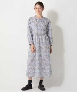 くるみボタンワンピース/リバティプリント