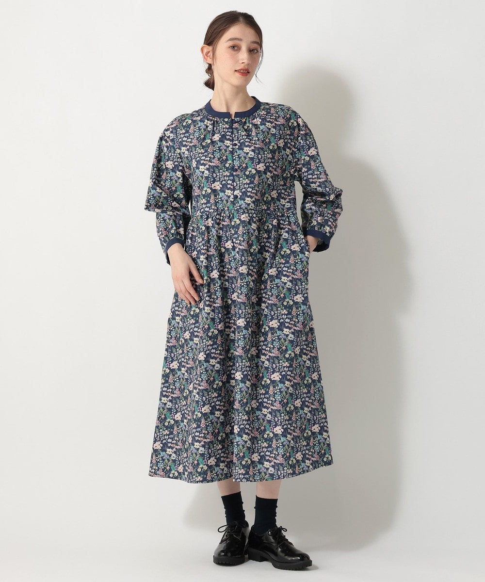 ワンピース くるみボタンワンピース/リバティプリント