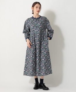 くるみボタンワンピース/リバティプリント