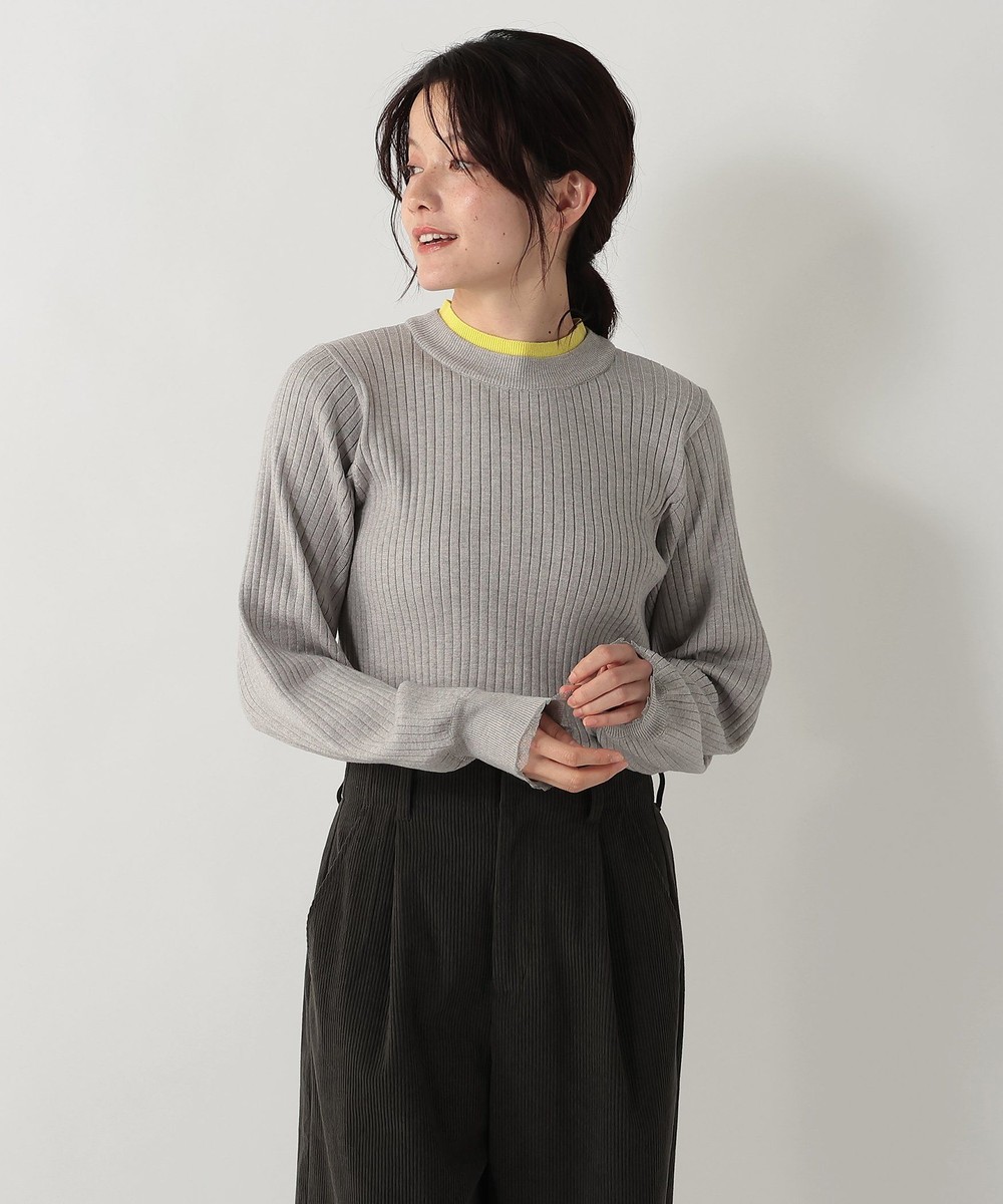 ニット レイヤード風プルオーバーニット