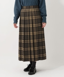 チェックワイドプリーツスカート