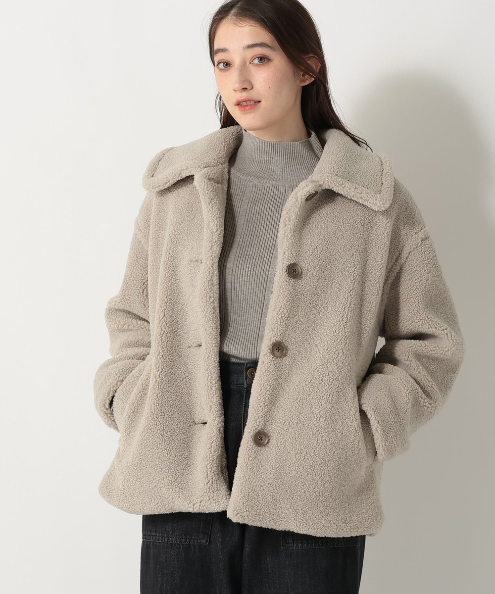 アウター 襟付きボアコート