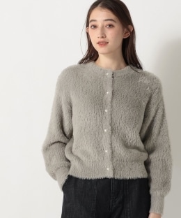 フェザーニットクルーネックカーディガン