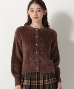 フェザーニットクルーネックカーディガン