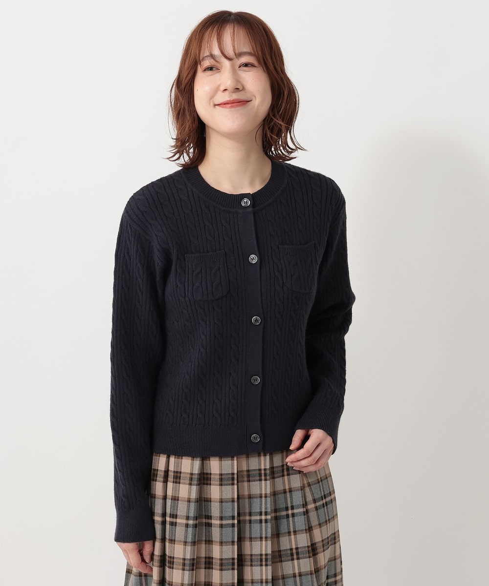 ニット ミニケーブルニットカーディガン