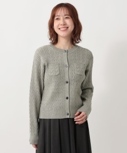 ミニケーブルニットカーディガン