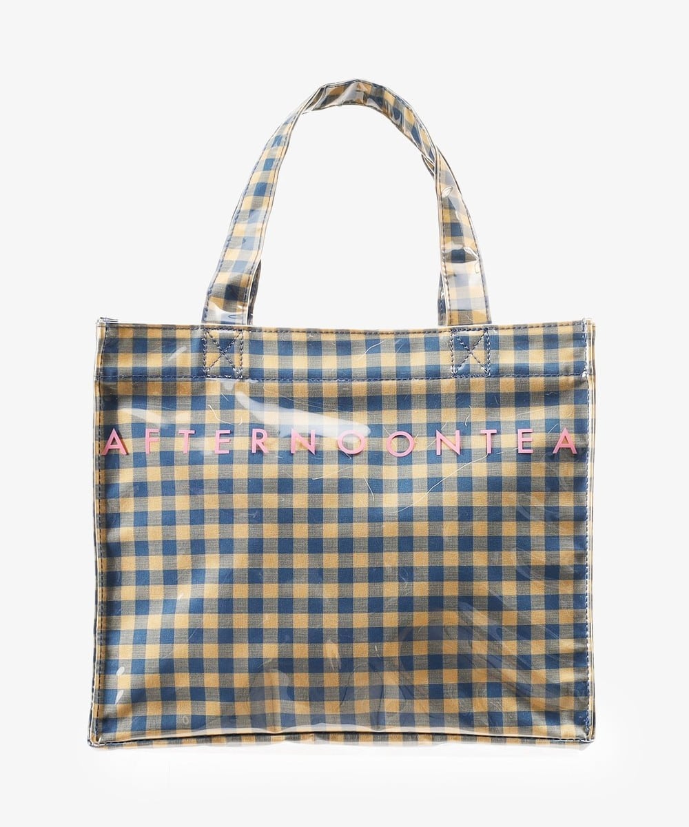 トートバッグ ギンガムチェックビニルミニトートバッグ